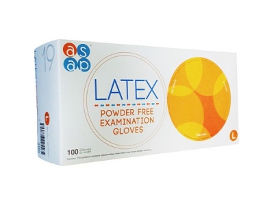RUKAVICE latexové bez pudru ASAP 100 ks  vel. L