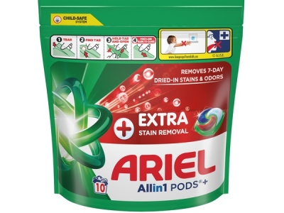 ARIEL gelové kapsle Plus Extra Stain 10 ks/ bal