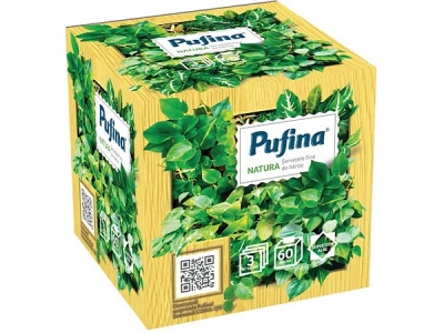 KAPESNÍČKY kosmetické Pufina Natura 3vrstvé 100 % celulóza 60 ks  (3303060)