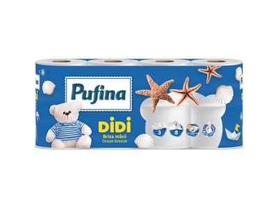 Toaletní papír PUFINA Didi Ocean Breeze 3vrstvý 100 % celulóza  8 ks. (1304008)