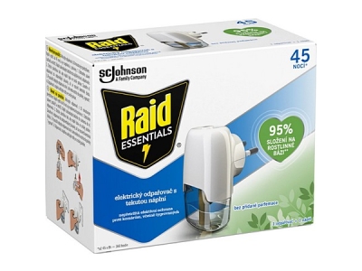RAID Essentials elektrický odpařovač s tekutou náplní bez parfemace  45 nocí / 27 ml