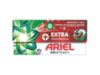 ARIEL gel. kapsle  Plus Extra Stain  26 ks /bal krabička