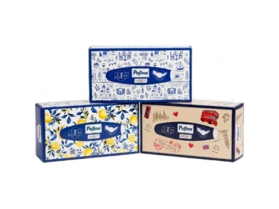 KAPESNÍČKY kosm. Pufina Select  100 ks  3 vrst. 100% celulóza  (3304100)