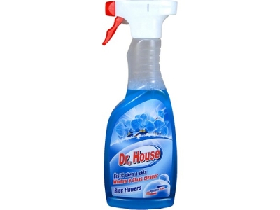 Dr. HOUSE čistič oken s rozprašovačem Blue Flower   500 ml