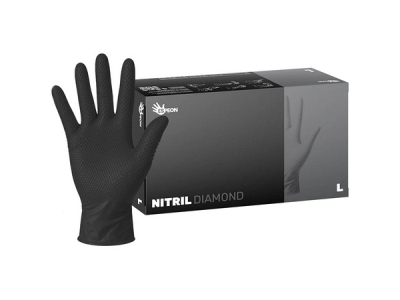 RUKAVICE NITRIL DIAMOND 3 nepudrované vel. L  černé  100 ks (100163)