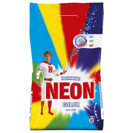 NEON prací prášek Color na barevné prádlo 50 PD, 3 kg