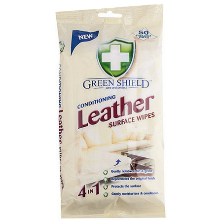 GREEN Shield vlhčené ubrousky Leather na čištění kůže 50 ks
